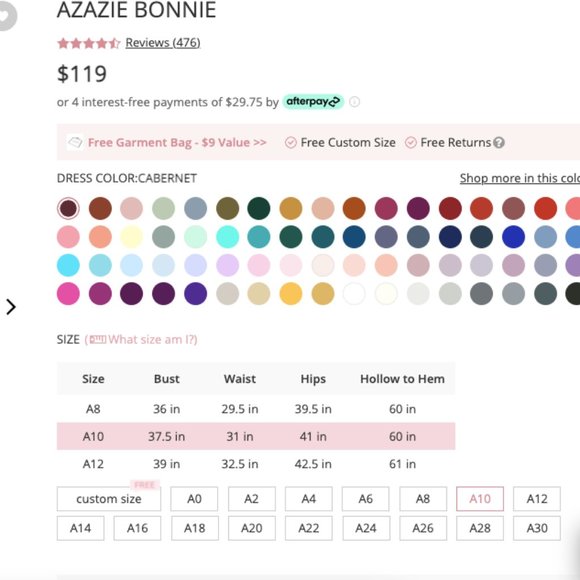 NWT AZAZIE ‘Bonnie Allure’ gown in Cabernet - Picture 6 of 6